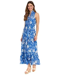 London Times Women's V-Neck Maxi Dress