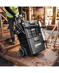 ToughBuilt Portable 2-in-1 Rolling Tool Box, Wheels & Stackable Design