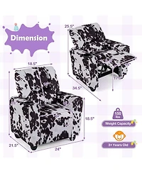 Slickblue Toddler Reclining Chair with Cup Holder, Push Back Kids Armchair Seating