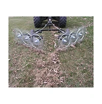 Yard Tuff 60inch Steel Tow Behind Acreage Rake Lawn Sweeper with Pin Style Hitch