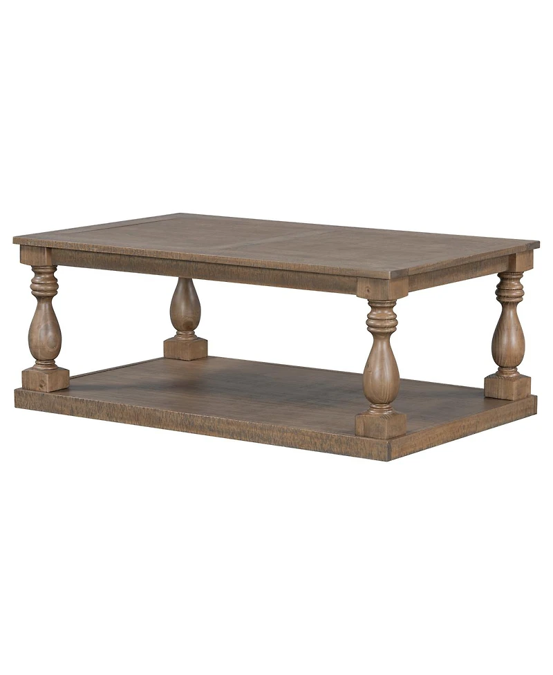 Streamdale Furniture Vintage Coffee Table with Vase Legs and Pine Veneer