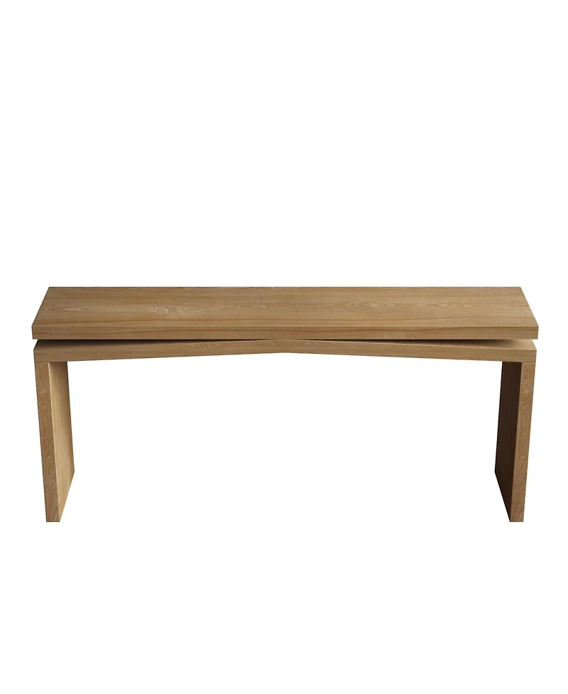 Streamdale Furniture 65-Inch Solid Wood Veneer Console Table, Farmhouse Entryway Sofa Table