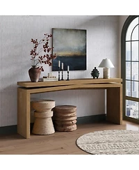 Streamdale Furniture 65-Inch Solid Wood Veneer Console Table, Farmhouse Entryway Sofa Table