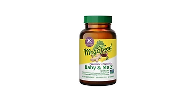 MegaFood Baby and Me 2 Prenatal Probiotic Plus Prebiotic ,60 Capsules