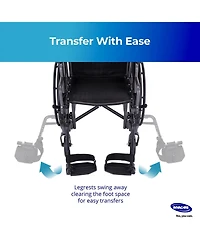 Invacare Wheelchair Legrest Hemi Footrests with Heel Loops, Flip Up Aluminum Footplate and More