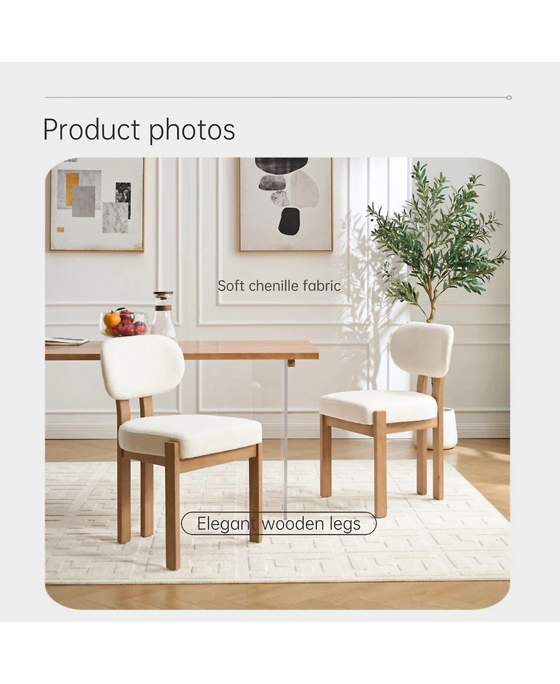 Boyel Living Dining Chairs Set of 2 Modern Fabric Upholstered Room