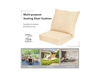 Lucky One Deep Seat Chair Cushion Set with Backrest Tie Straps Indoor Outdoor Pads