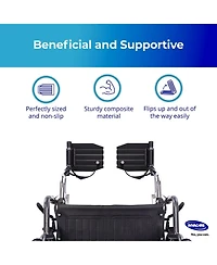 Invacare Wheelchair Legrest with Heel Loops, Swing Away Design and Flip Up Composite Footplate