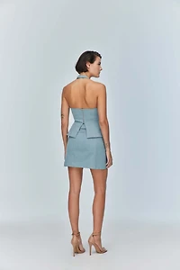 Jendue Women's Monte Belted Denim Skirt - Light Wash Mini
