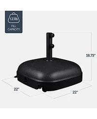 Best Choice Products 123lb Capacity Fillable Mobile Umbrella Base For Patio, Deck, 4 Wheels - Dome Square