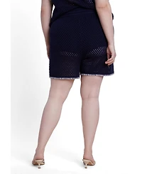 Eloquii Women's Plus Crochet Knitted Short
