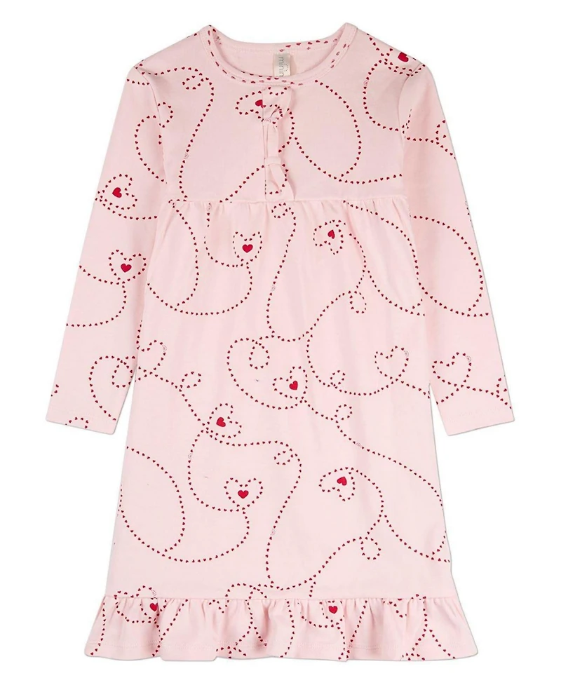 MeMoi Little Girls Long-Sleeve Mid-Length Nightgown