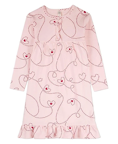 MeMoi Little Girls Long-Sleeve Mid-Length Nightgown