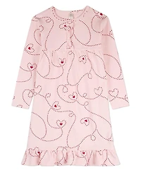 MeMoi Little Girls Long-Sleeve Mid-Length Nightgown