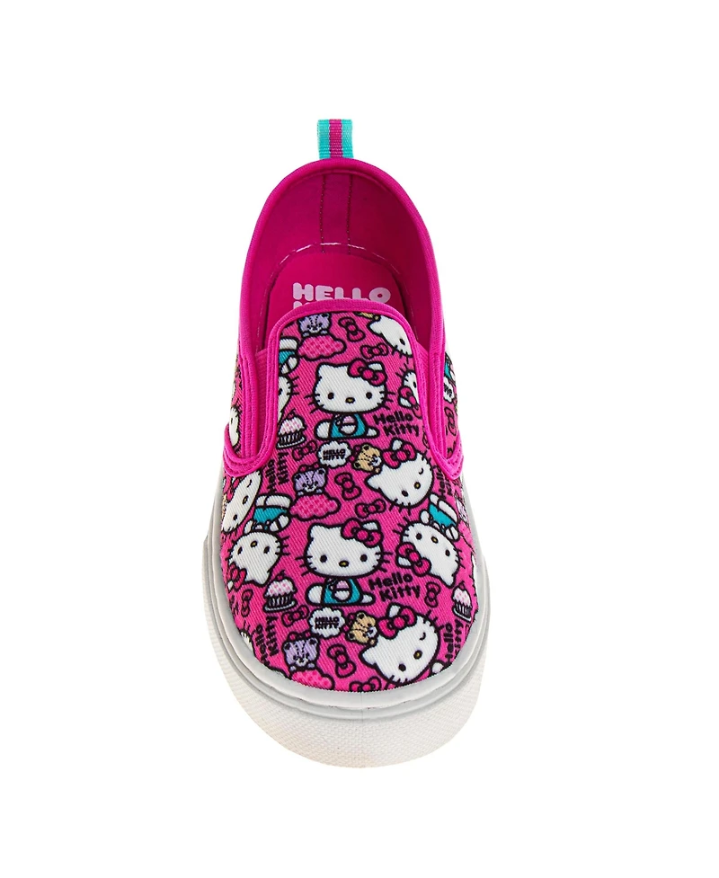 Hello Kitty Sanrio Canvas Slip On Sneakers Women's Casual Comfort Easy Wear Fun Design Everyday Style