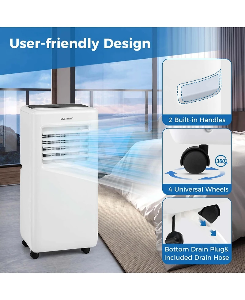 Costway 6500 Btu Portable Air Conditioner 3 in 1 Air Cooler with Fan and Dehumidifier