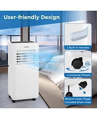 Costway 6500 Btu Portable Air Conditioner 3 in 1 Air Cooler with Fan and Dehumidifier