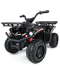 Gymax Electric Atv for Kids 24V Ride on Toy w/Dual Motors and Basket Dirt Quad Vehicle
