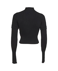 Pre-Owned Balenciaga Women's Rib Knit Cut Up Sleeves Sweater