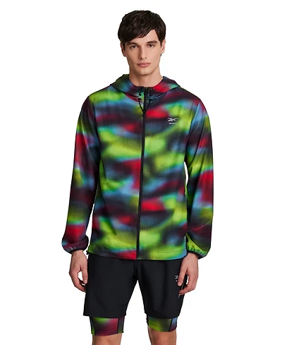 Reebok Men's Run Distort All Over Print Jacket