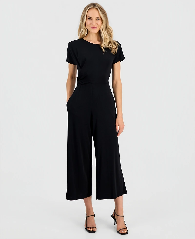 Robbie Bee Women's Tie-Waist Cropped Jumpsuit