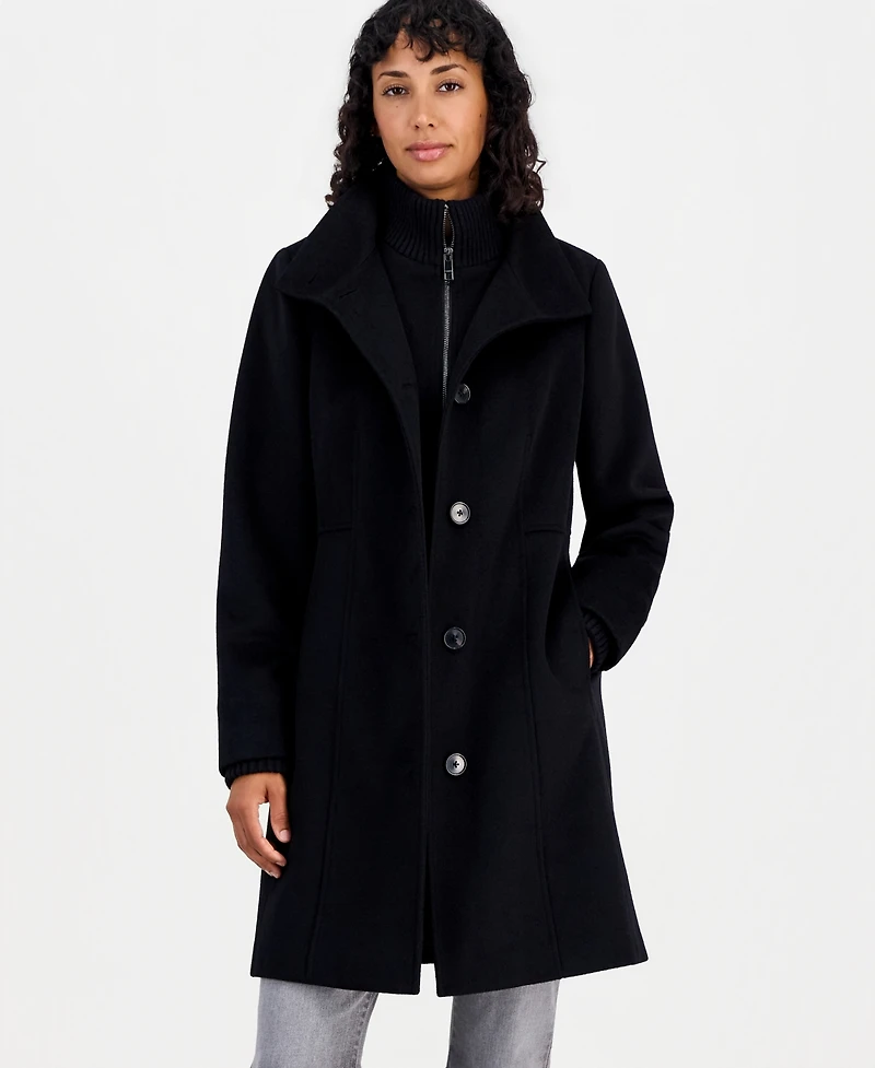 Calvin Klein Women's Knit Bibbed Walker Coat