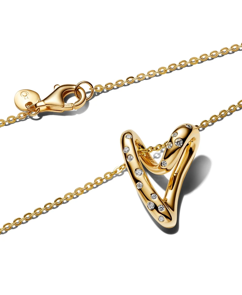 Pandora Stone-Set Heart Pendant Necklace