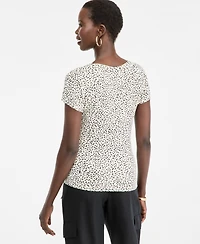 I.n.c. International Concepts Women's Printed Scoop-Neck T-Shirt, Macy's Exclusive