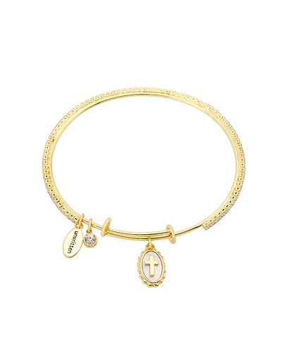 Unwritten Crystal Tennis Cross Charm Bracelet