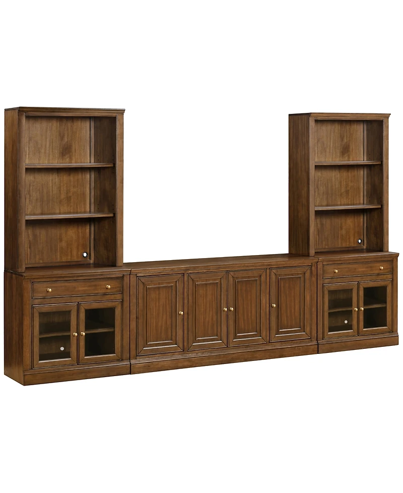 Amren 85" 4 Door Console And 2 Base With Drawer Open Hutch