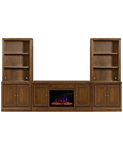 Amren 65" 2 Door Console With Fireplace and Open Hutches