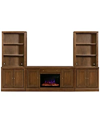 Amren 65" 2 Door Console With Fireplace and Open Hutches