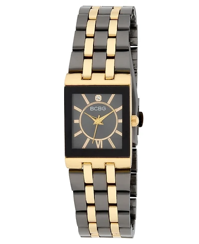 Bcbg Women's Quartz Rectangle Black Stainless Steel Watch 22mm