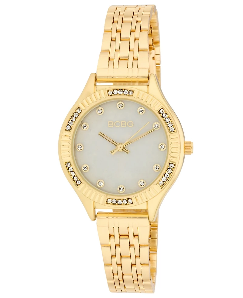 Bcbg Women's Quartz Round Gold Stainless Steel Watch 33mm