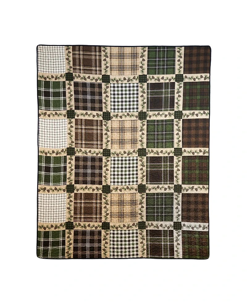 Donna Sharp Pine Patch Cotton Reversible Throw, 50" x 60"