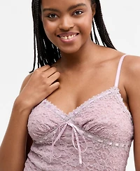Madden Girl Juniors' Ribbon-Trim Lace Cami