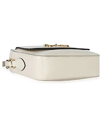 Pre-Owned Gucci White Textured Calfskin Small Horsebit 1955 Shoulder Bag