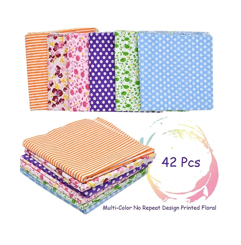 Gnuadz 42piece 10" Floral Cotton Fabric Squares Diy Sewing Patchwork Craft