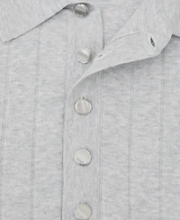 Reiss Men's Dillingham Half Button Wide Ribbed Polo Shirt