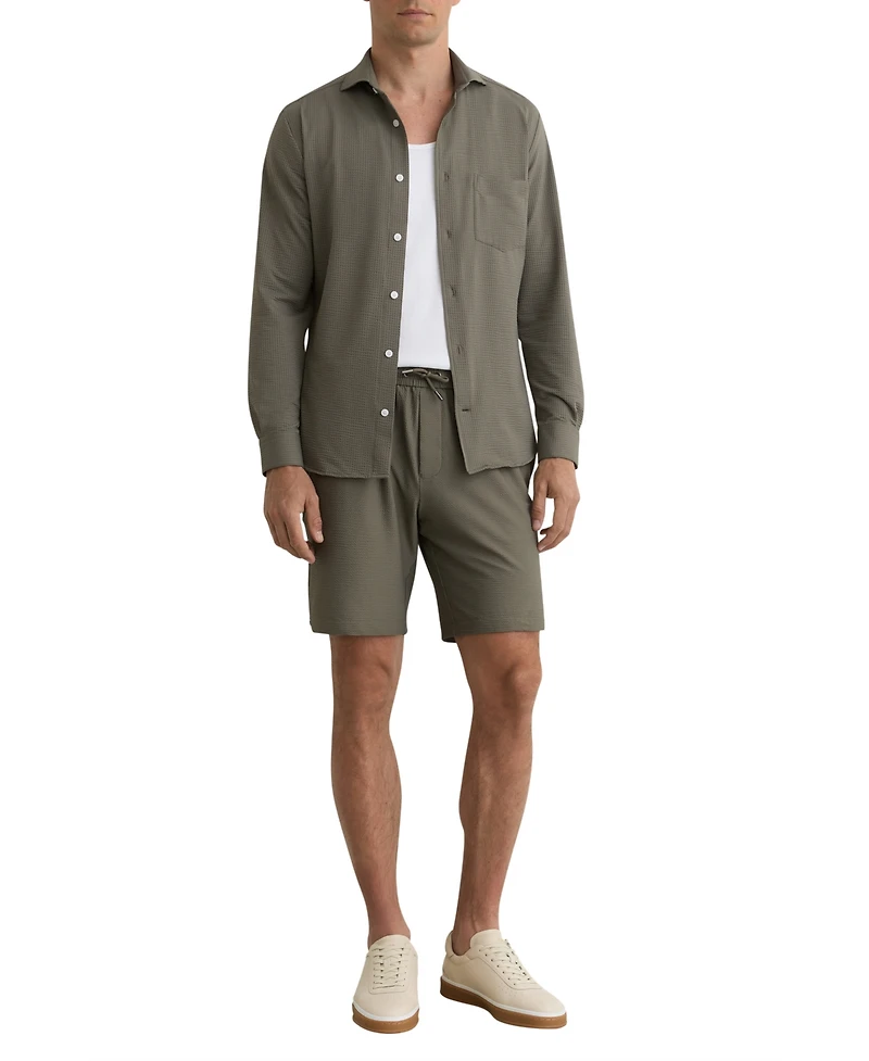 Reiss Men's Ajay Drawstring Seersucker Shorts