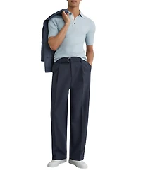 Reiss Men's Era Half Button Textured Polo Shirt