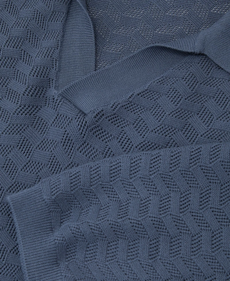 Reiss Men's Sol Open Collar Textured Polo Shirt