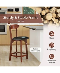 Sugift Set of 2, 24 Inch Modern Armless Upholstered Cushioned Seat Island Dining Chairs for Kitchen