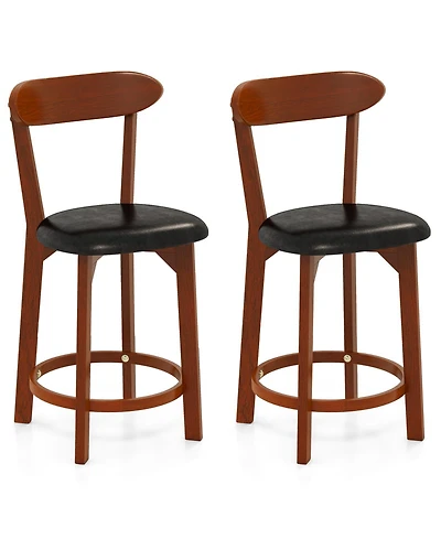 Sugift Set of 2, 24 Inch Modern Armless Upholstered Cushioned Seat Island Dining Chairs for Kitchen