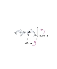 Bling Jewelry Tiny Hawaiian Fish Nautical Dolphins Stud Earrings .925 Sterling Silver