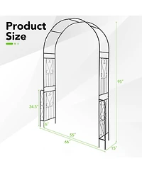 Gymax Metal Garden Arch 7.9 Ft Backdrop Stand for Various Climbing Plants Party