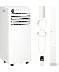 Antartic Star 8000 Btu Portable Ac Unit, 4-in-1 Air Conditioner with Cooling, Fan, Dehumidifier, Sleep, Remote Control, 24H Timer, Window Kit