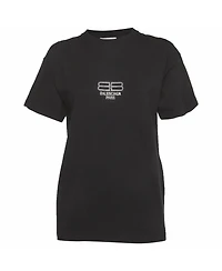Pre-Owned Balenciaga Women's Unisex Bb Rhinestone Jersey T-Shirt