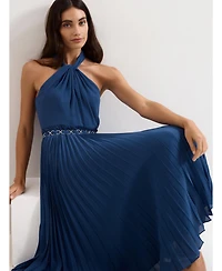 Phase Eight Women's Sathia Pleated Halter Neck Midi Dress