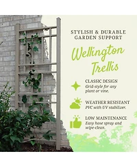 Dura-Trel Wellington 28 x 75 Inch Pvc Vinyl Outdoor Garden Patio Trellis, Mocha